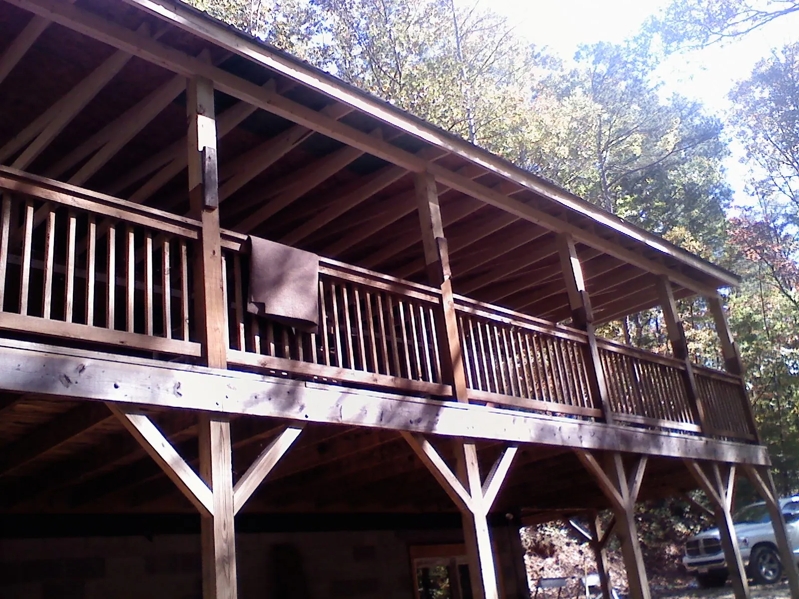Timber framing under a new elevated porch and deck — Roof Leak Repair in Edgewood by Roofing Brothers